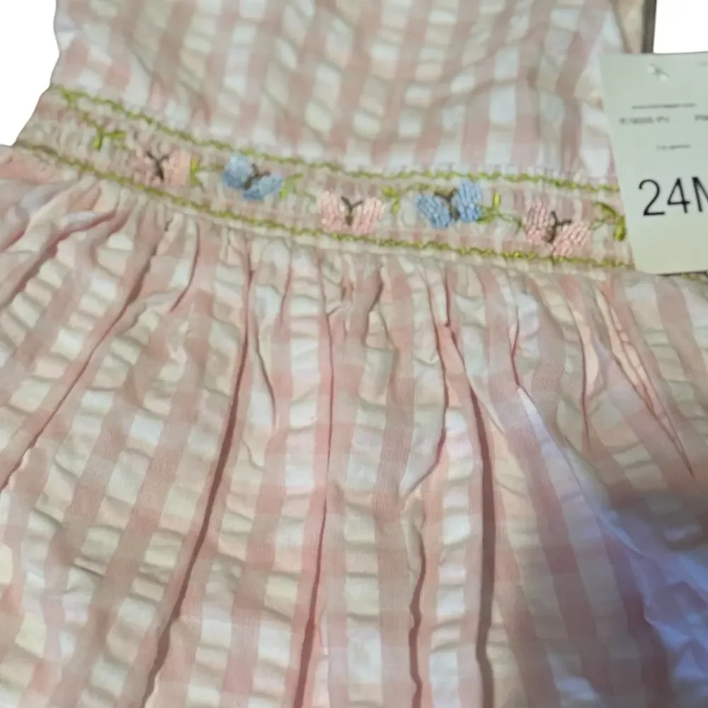 Bonnie Baby | Pink Embroidered Butterfly Dress 24 months NWT